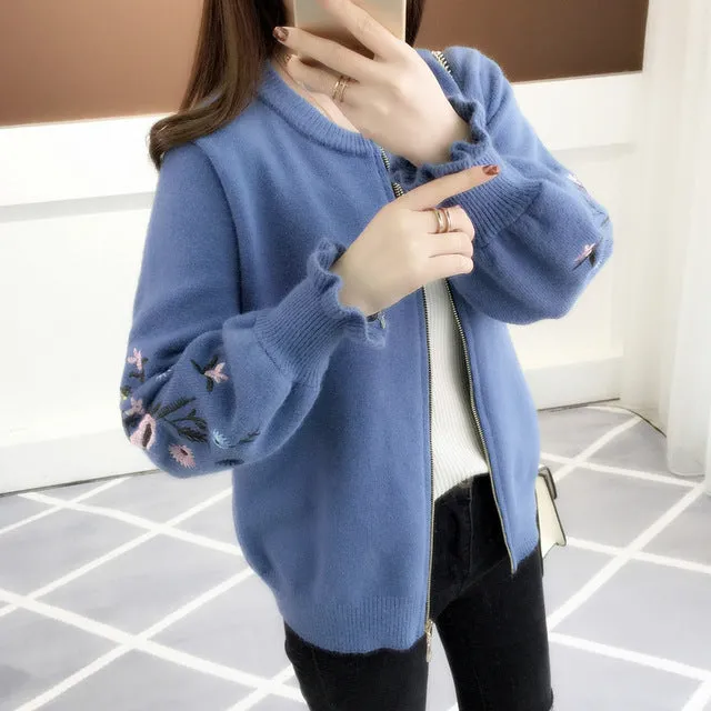 2019 autumn outfit sleeve knit cardigan