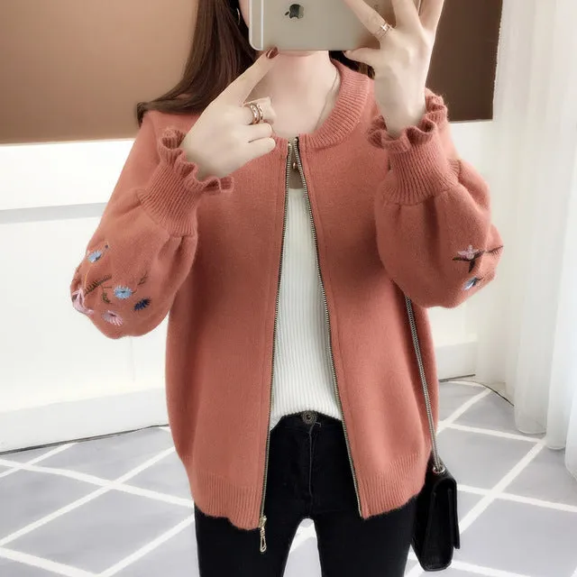 2019 autumn outfit sleeve knit cardigan