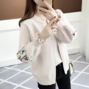 2019 autumn outfit sleeve knit cardigan