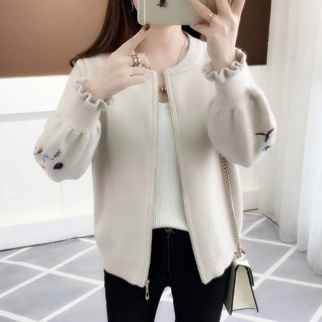 2019 autumn outfit sleeve knit cardigan