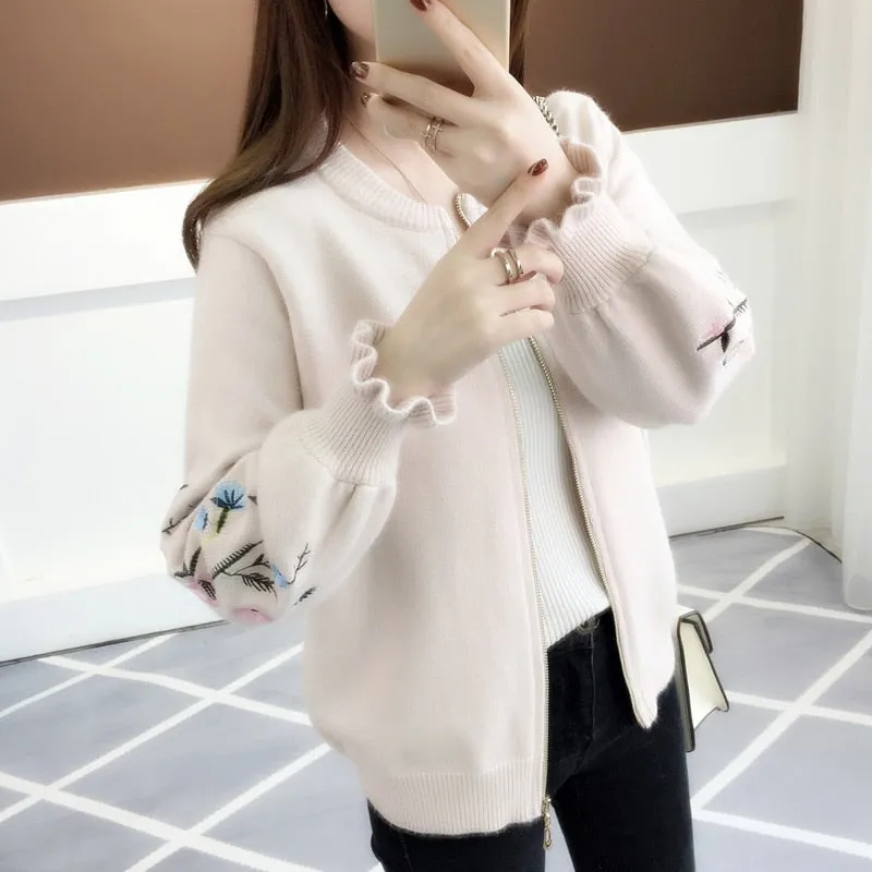 2019 autumn outfit sleeve knit cardigan