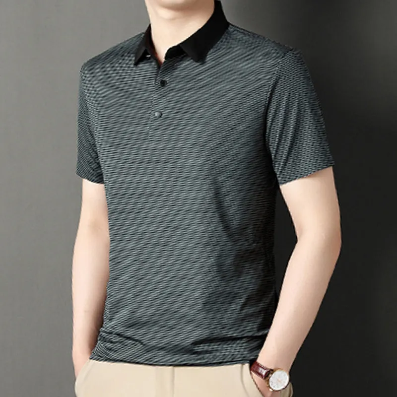 👑2025 Men's Classic Striped Casual Polo Shirt