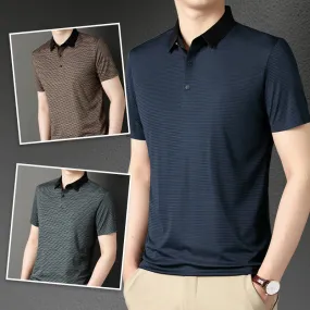 👑2025 Men's Classic Striped Casual Polo Shirt