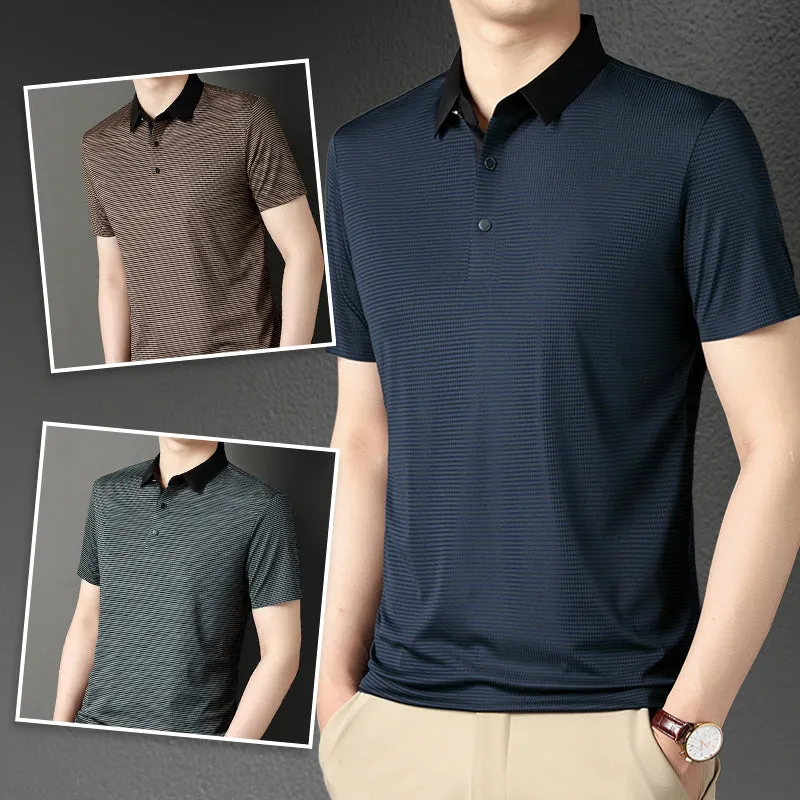 👑2025 Men's Classic Striped Casual Polo Shirt