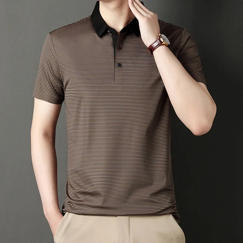 👑2025 Men's Classic Striped Casual Polo Shirt