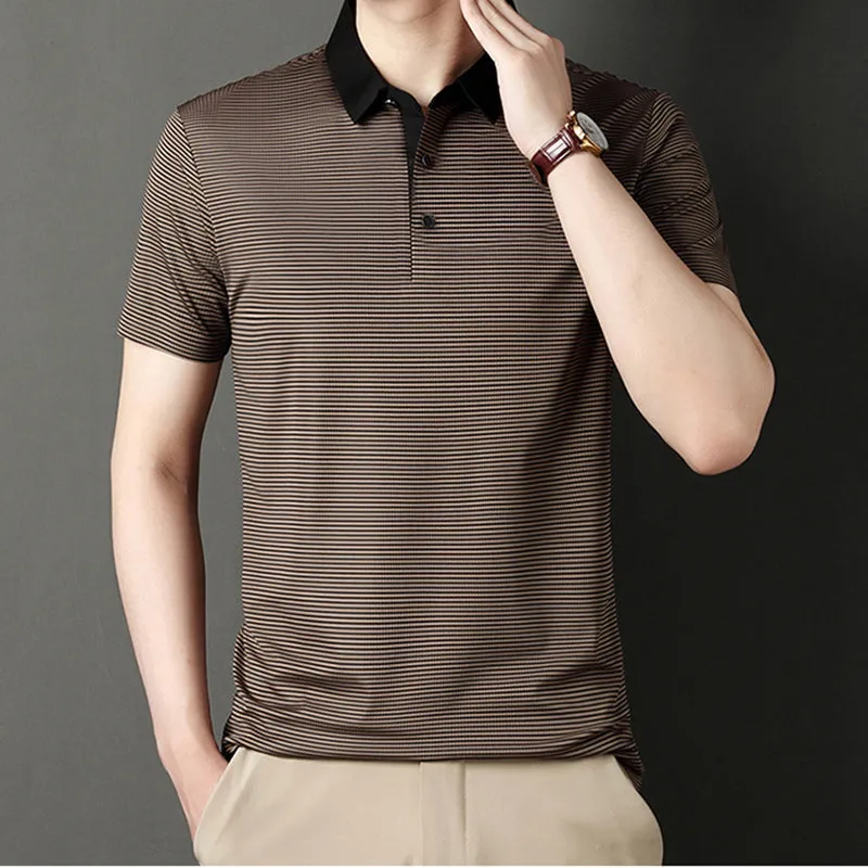 👑2025 Men's Classic Striped Casual Polo Shirt