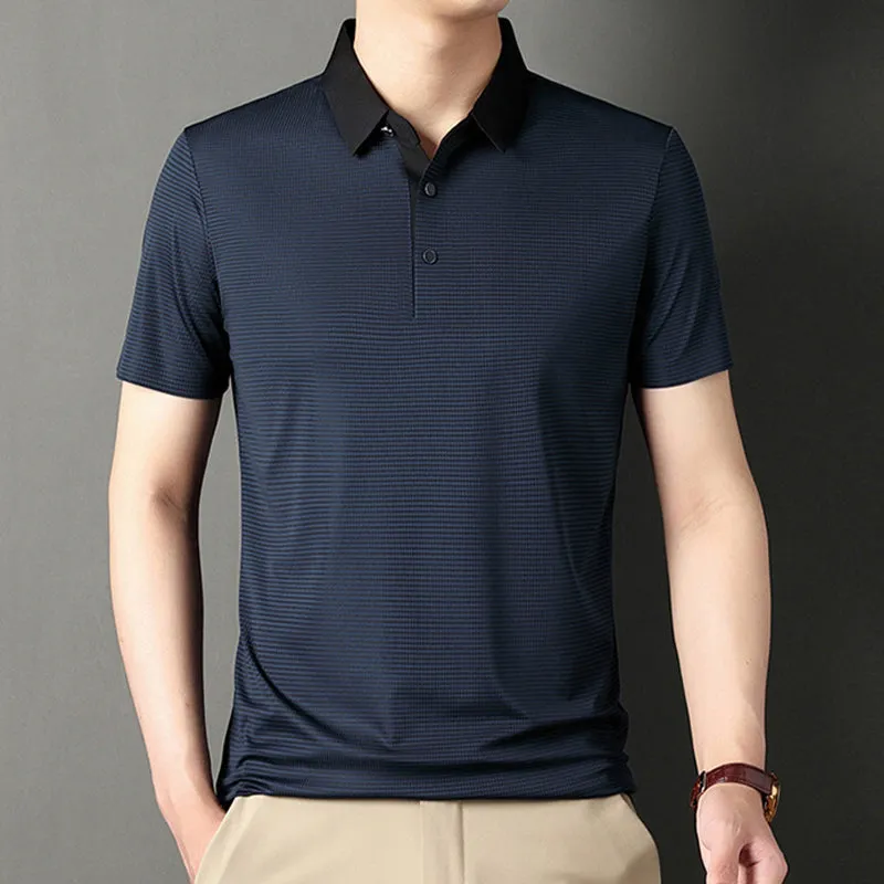 👑2025 Men's Classic Striped Casual Polo Shirt
