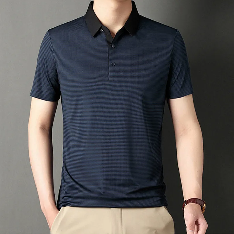 👑2025 Men's Classic Striped Casual Polo Shirt