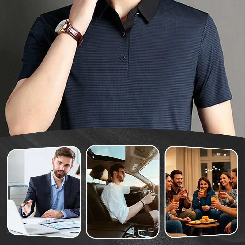 👑2025 Men's Classic Striped Casual Polo Shirt