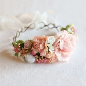 Aria flower crown - peachy blush
