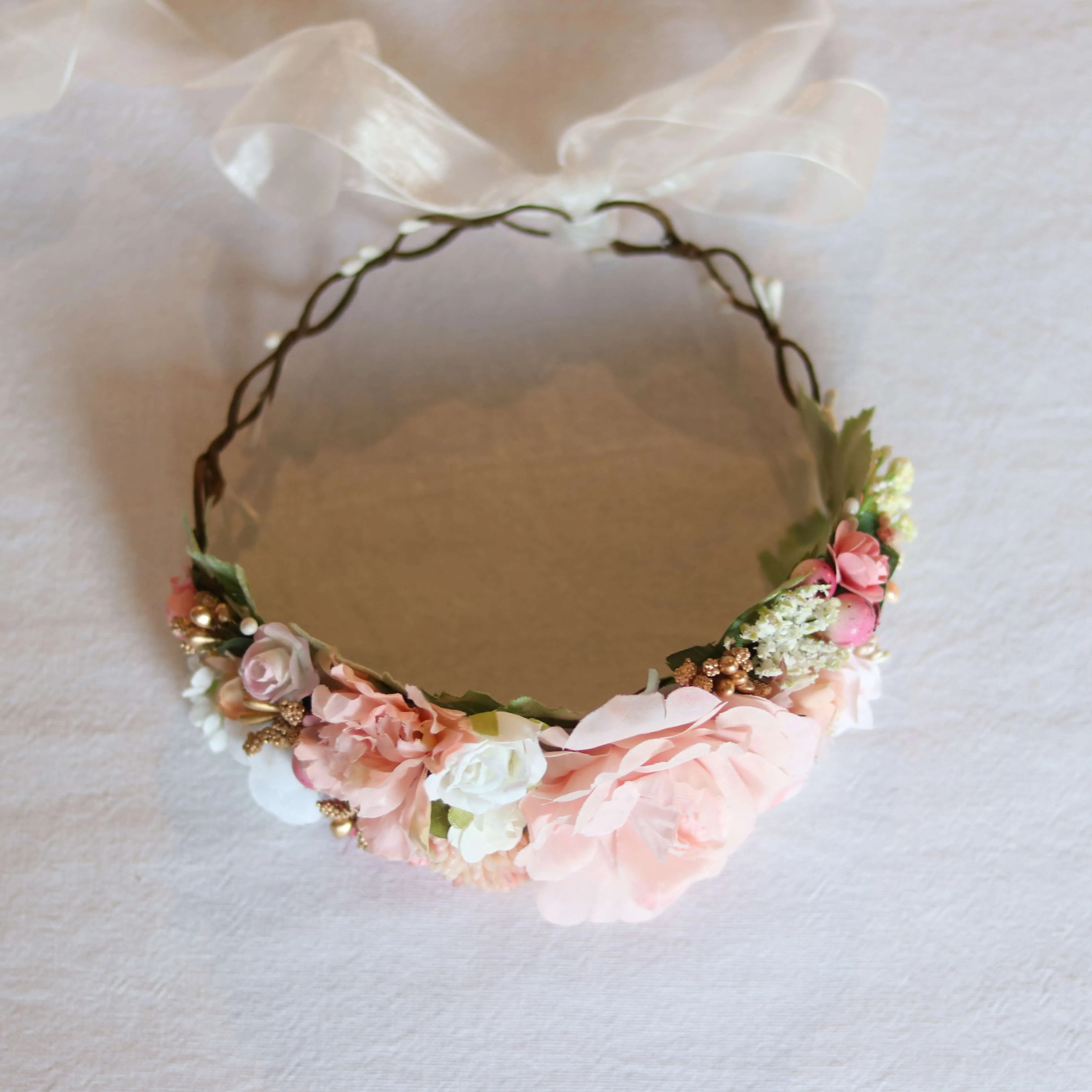 Aria flower crown - peachy blush