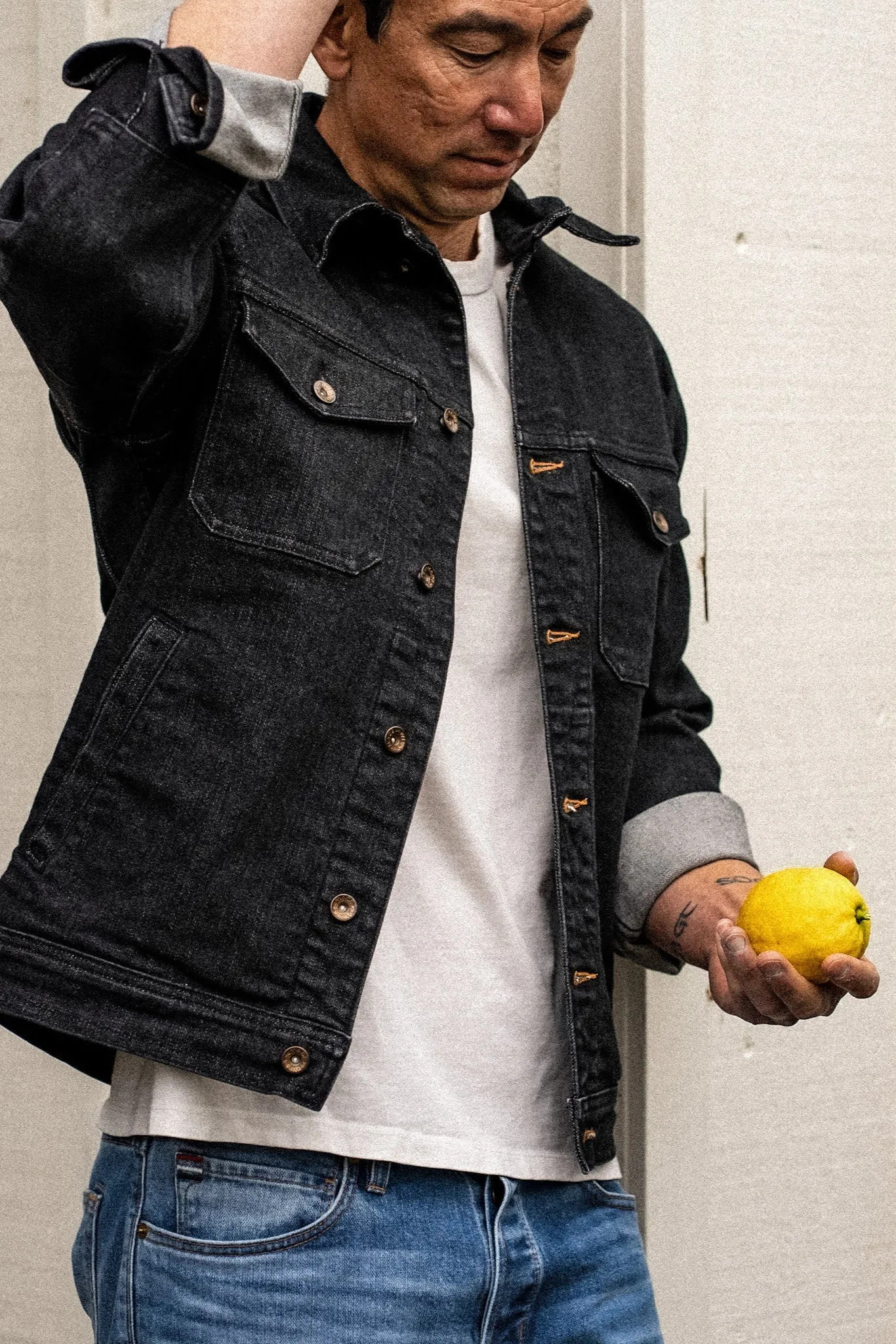 Artcher Jacket | 14oz Broken Twill Denim Black Stone