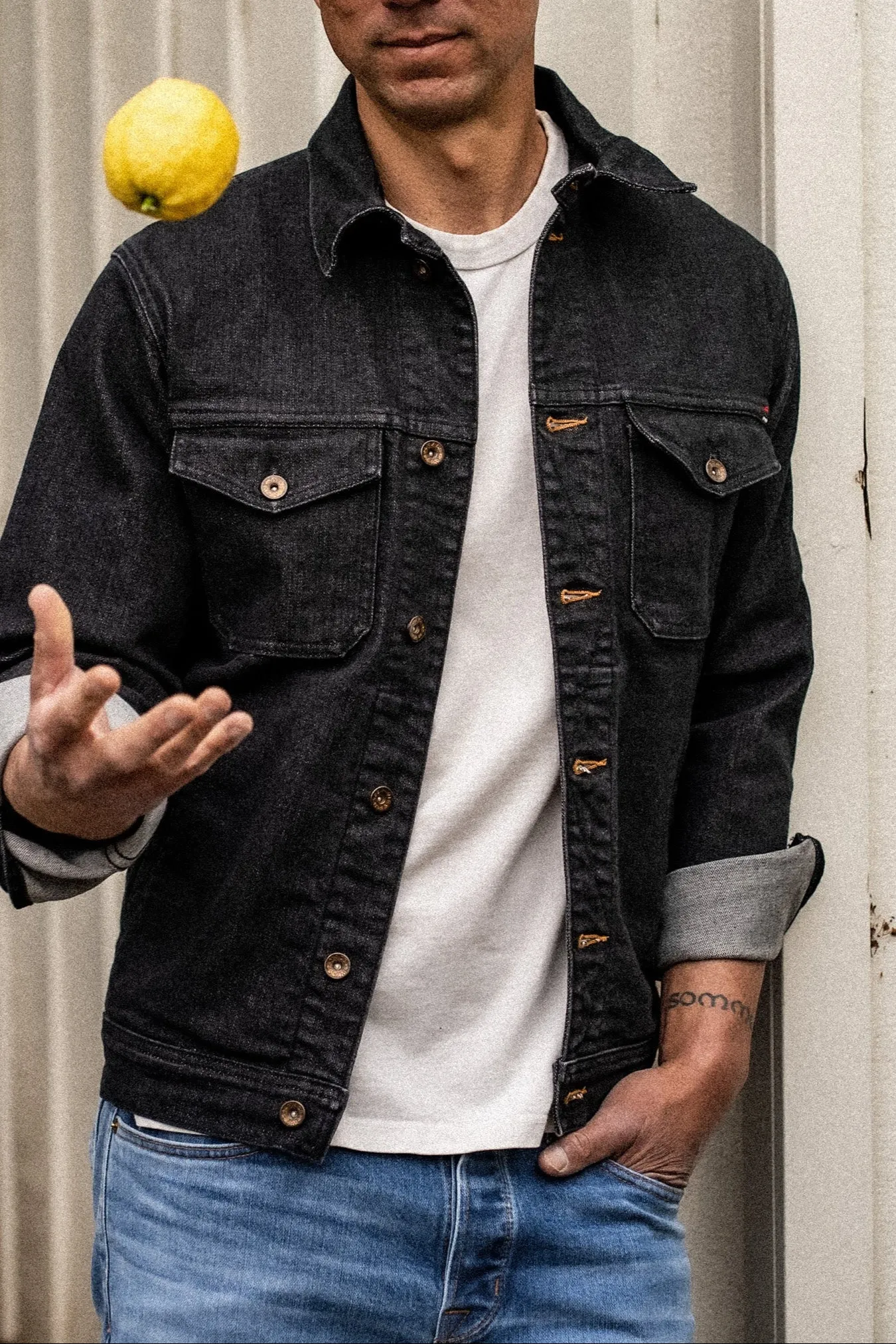 Artcher Jacket | 14oz Broken Twill Denim Black Stone