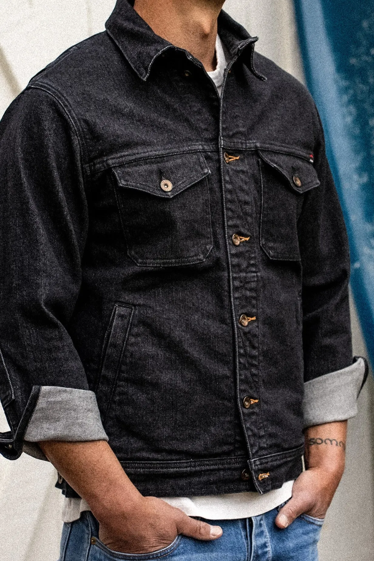 Artcher Jacket | 14oz Broken Twill Denim Black Stone