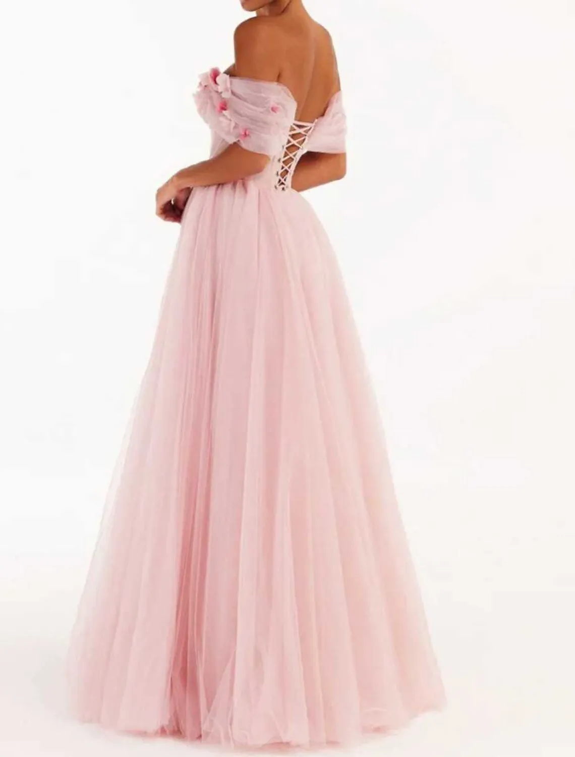 Ball Gown Sheath / Column Homecoming Dresses Floral Dress Quinceanera Floor Length Sleeveless Off Shoulder Tulle with Appliques