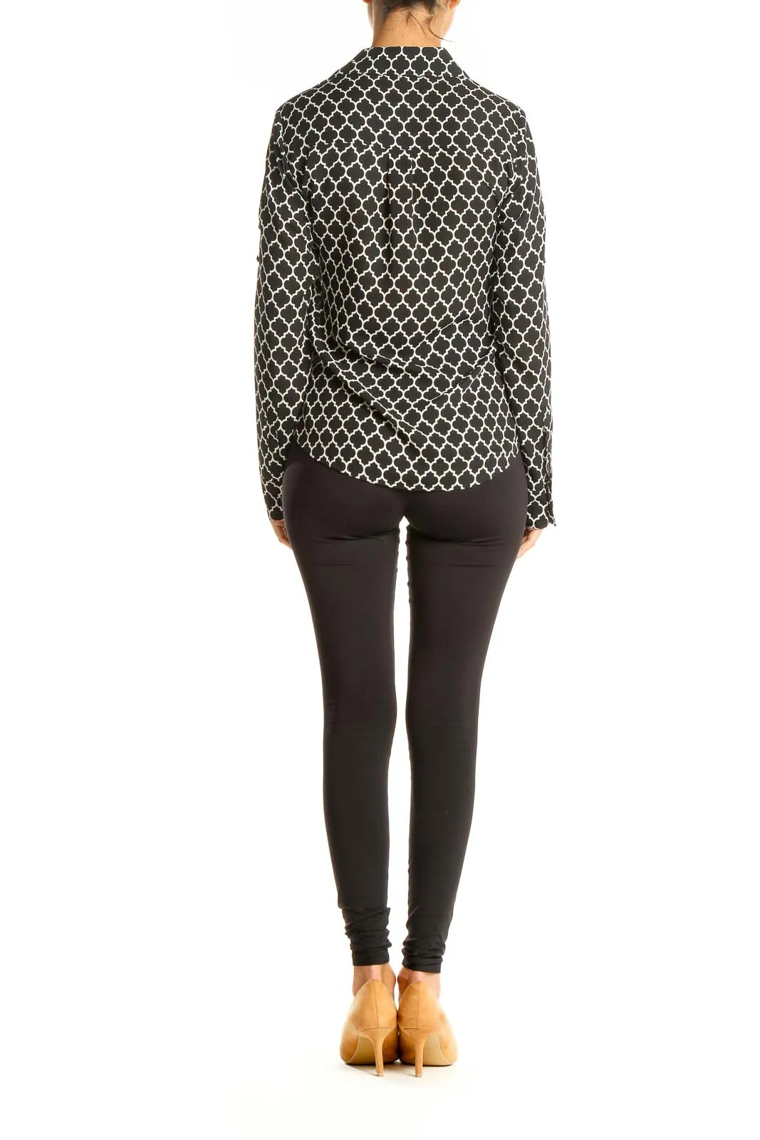 Black Printed Formal Top