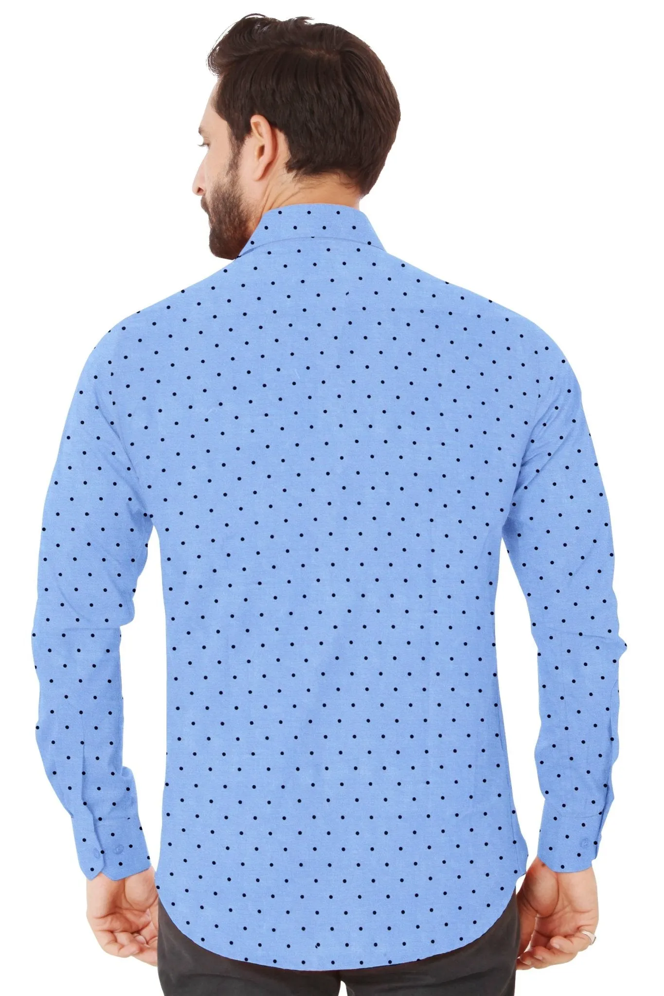 Blue Polka Cotton Shirt