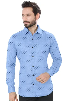 Blue Polka Cotton Shirt