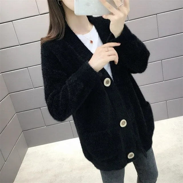 Blusas De Inverno Feminina In The 9270 Film New Winter Long Cultivate Morality Pocket Knit Cardigan 66-1 / F, 11 Row 5 Shelves