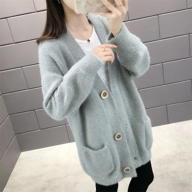Blusas De Inverno Feminina In The 9270 Film New Winter Long Cultivate Morality Pocket Knit Cardigan 66-1 / F, 11 Row 5 Shelves
