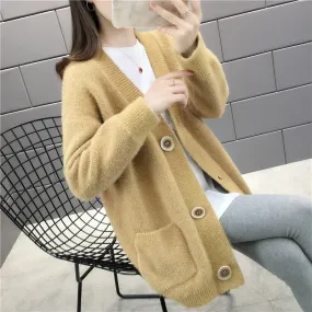 Blusas De Inverno Feminina In The 9270 Film New Winter Long Cultivate Morality Pocket Knit Cardigan 66-1 / F, 11 Row 5 Shelves