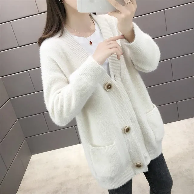 Blusas De Inverno Feminina In The 9270 Film New Winter Long Cultivate Morality Pocket Knit Cardigan 66-1 / F, 11 Row 5 Shelves