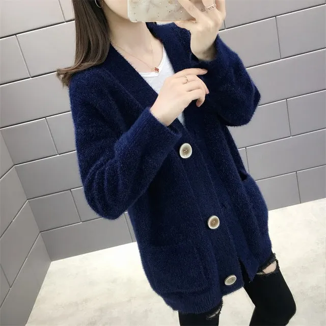 Blusas De Inverno Feminina In The 9270 Film New Winter Long Cultivate Morality Pocket Knit Cardigan 66-1 / F, 11 Row 5 Shelves