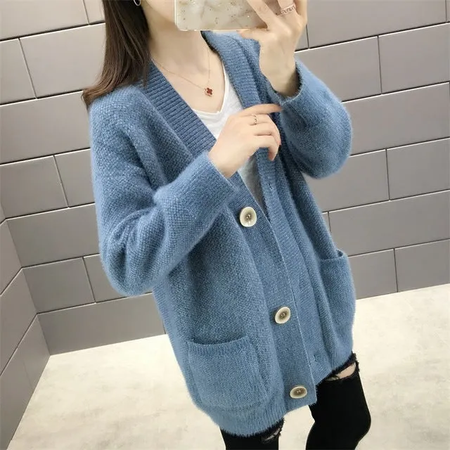 Blusas De Inverno Feminina In The 9270 Film New Winter Long Cultivate Morality Pocket Knit Cardigan 66-1 / F, 11 Row 5 Shelves