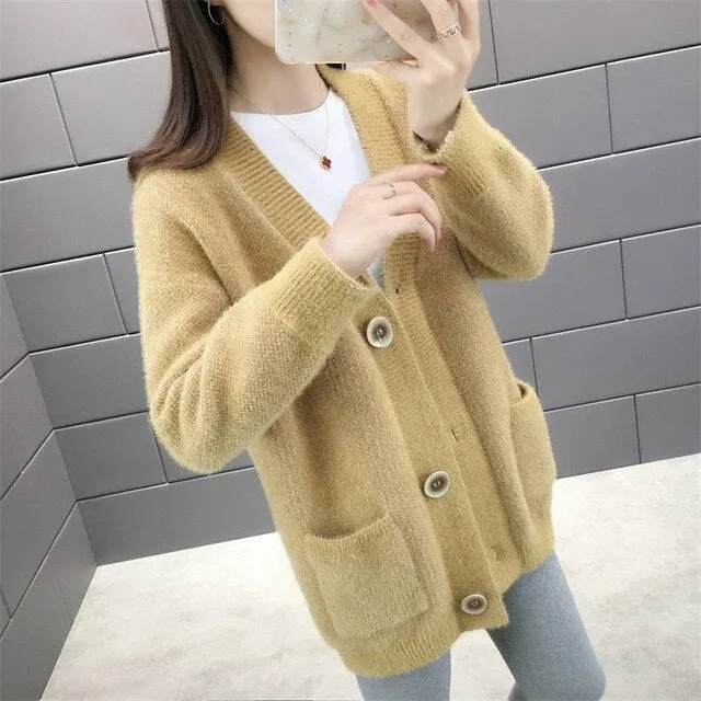 Blusas De Inverno Feminina In The 9270 Film New Winter Long Cultivate Morality Pocket Knit Cardigan 66-1 / F, 11 Row 5 Shelves