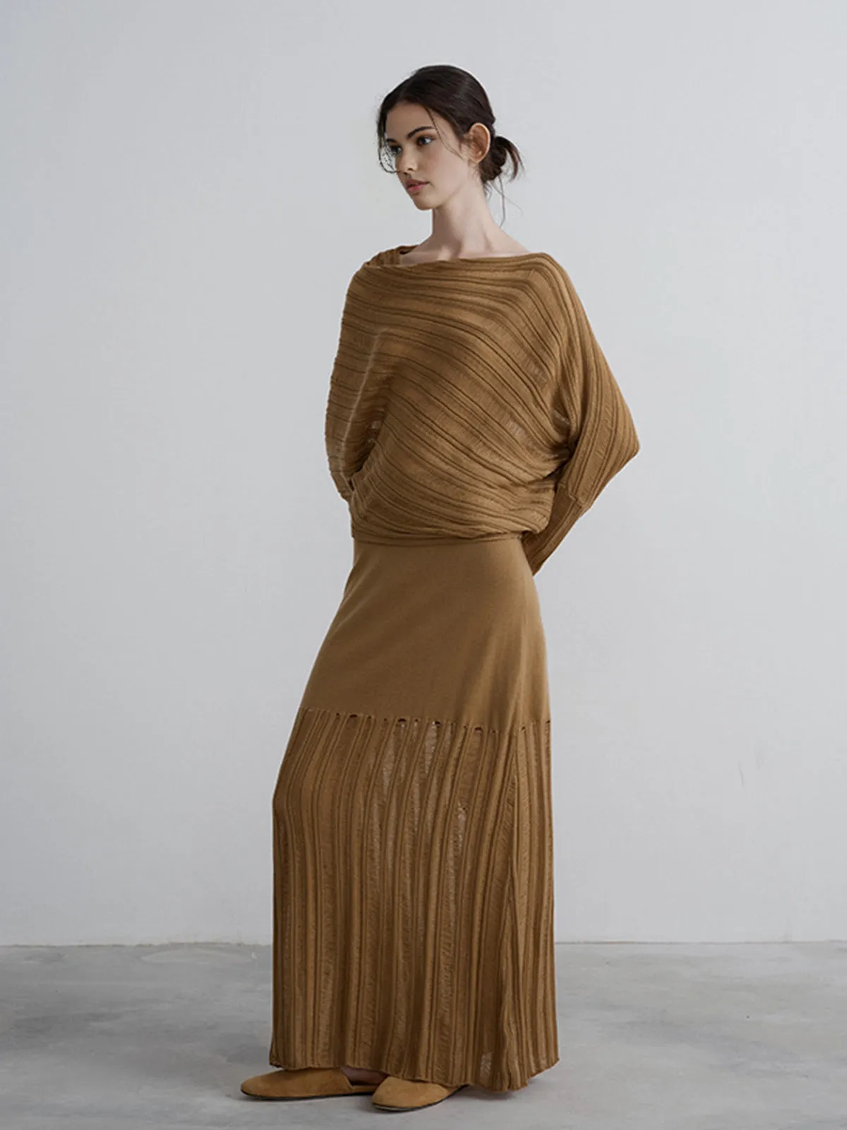 Boheme Asymmetrical Neck Loose Sweater