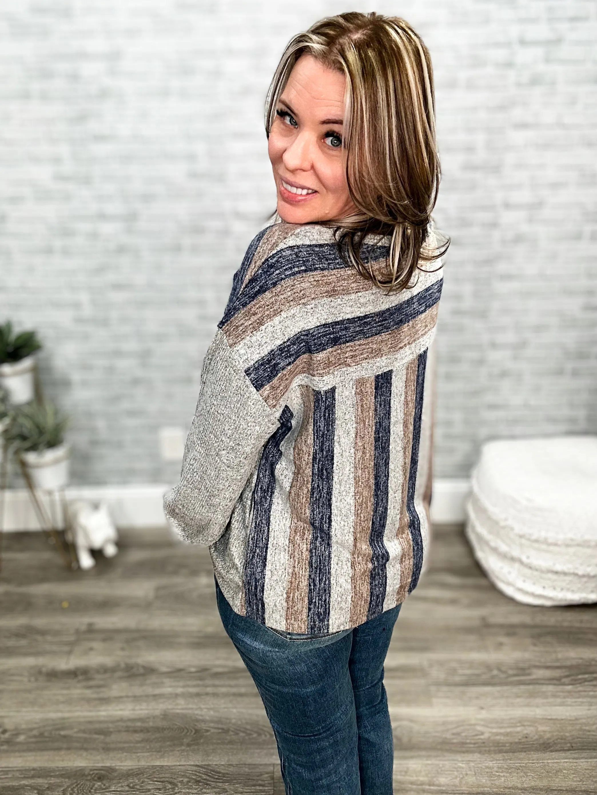 Comfy Striped Top with Pockets