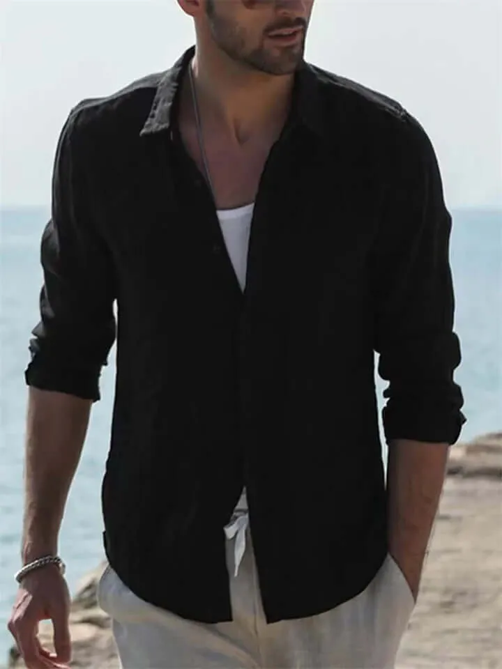 Men's Sustainable Linen Shirt: Breathable Casual Wear