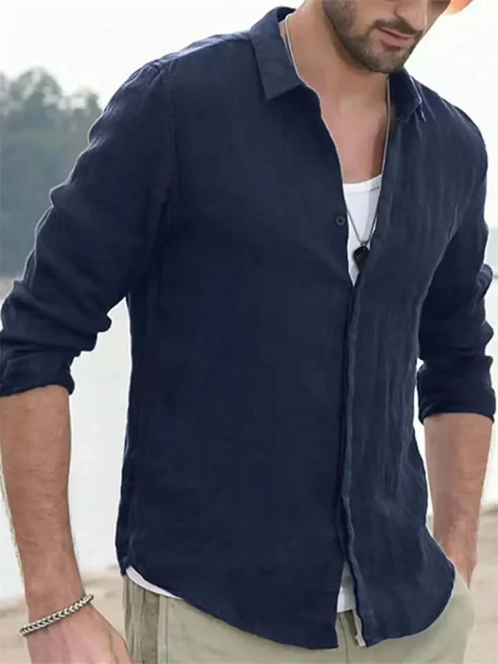 Men's Sustainable Linen Shirt: Breathable Casual Wear