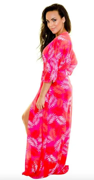 Pre-Order Pink Palm Swim Kimono