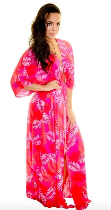 Pre-Order Pink Palm Swim Kimono