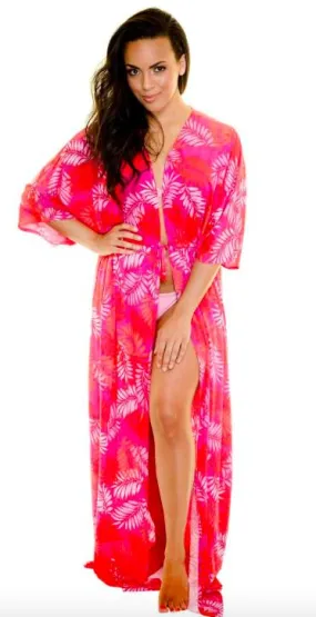 Pre-Order Pink Palm Swim Kimono