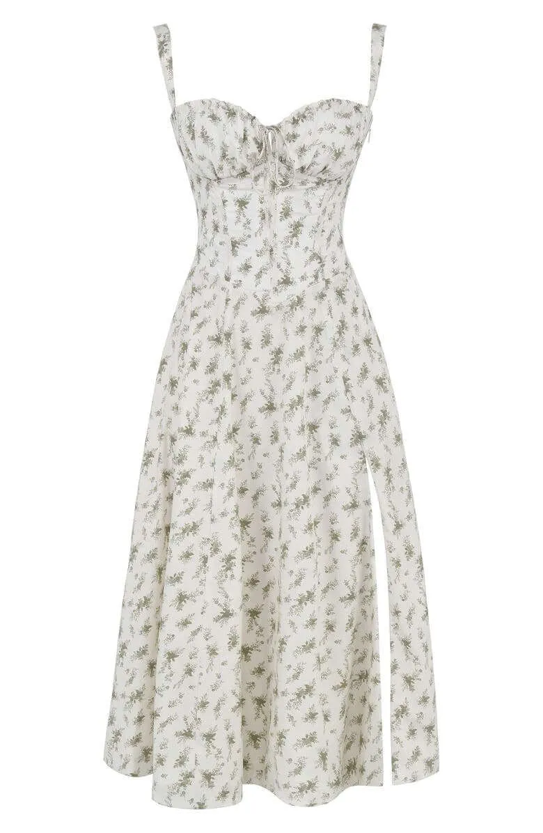 Printed Bustier Dress: Sustainable & Elegant