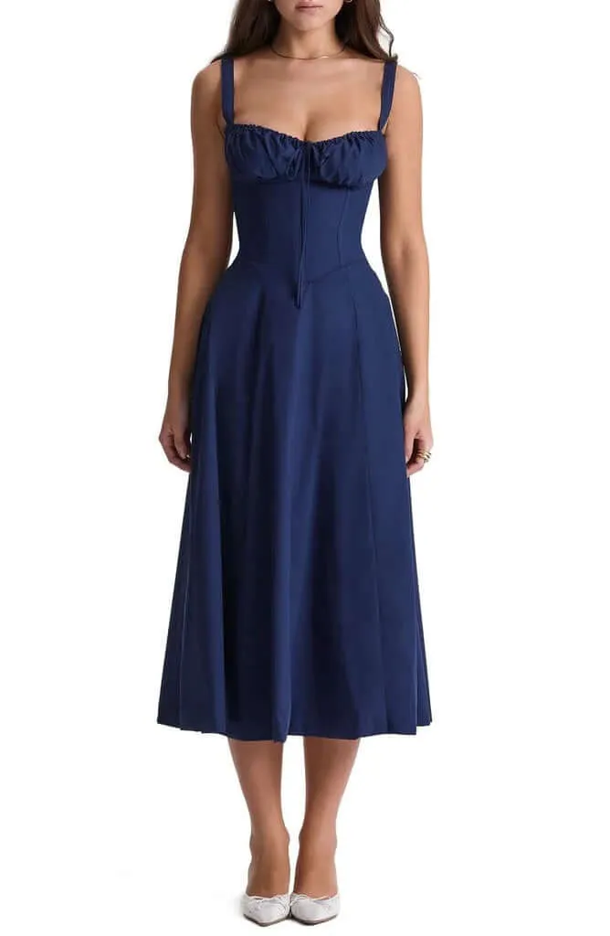 Printed Bustier Dress: Sustainable & Elegant
