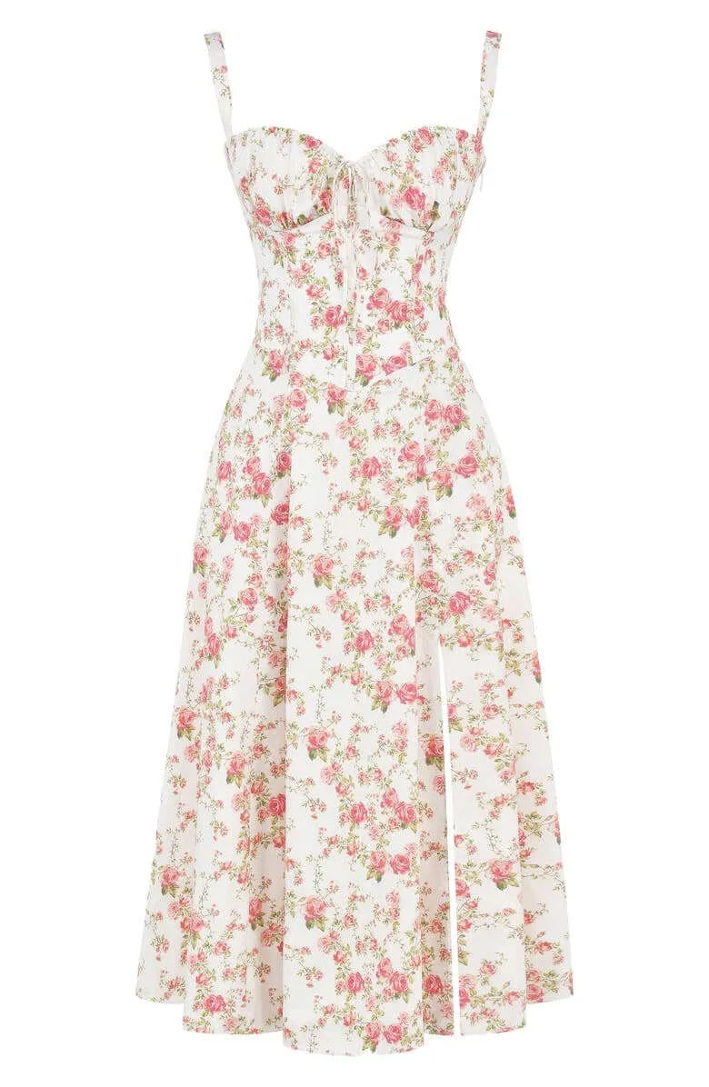 Printed Bustier Dress: Sustainable & Elegant