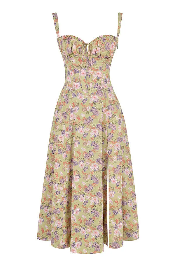 Printed Bustier Dress: Sustainable & Elegant