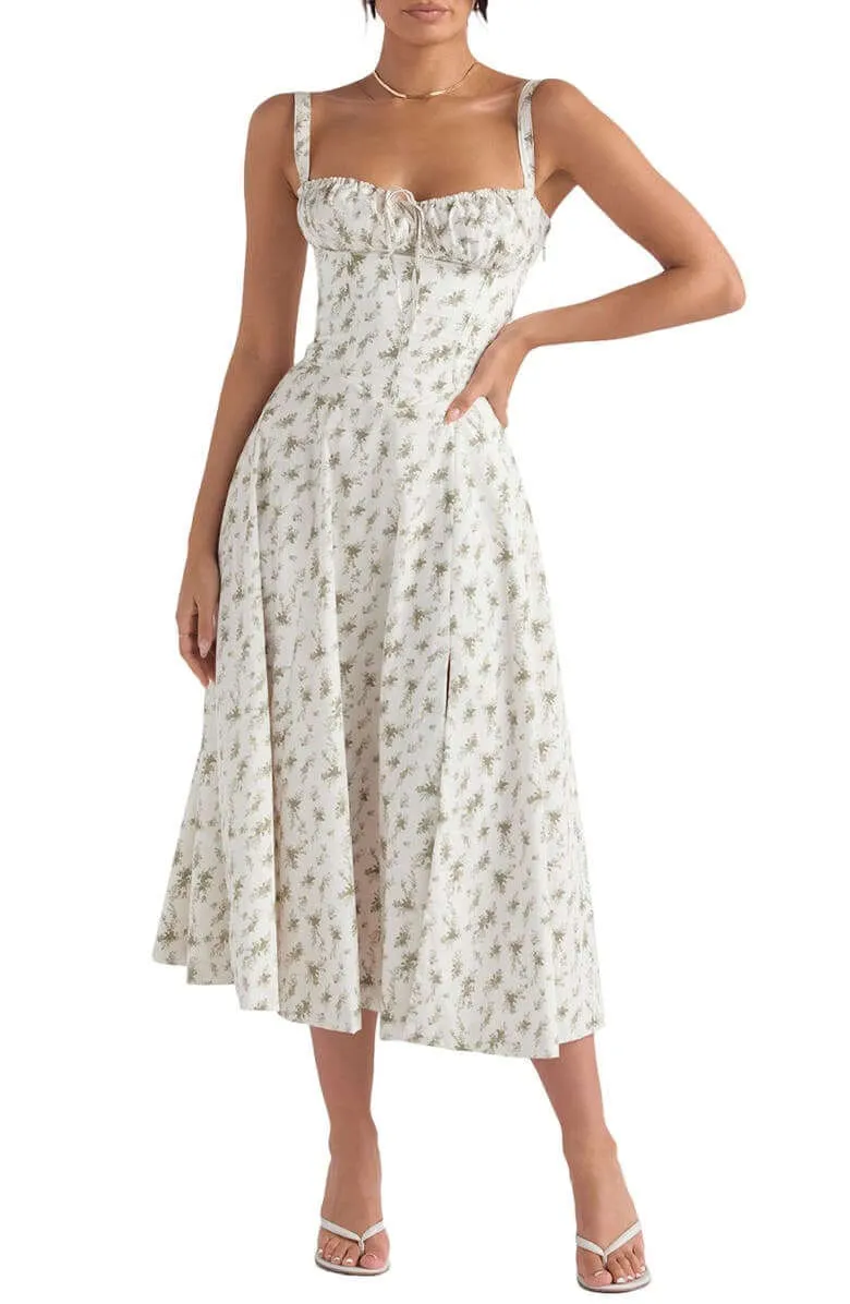 Printed Bustier Dress: Sustainable & Elegant