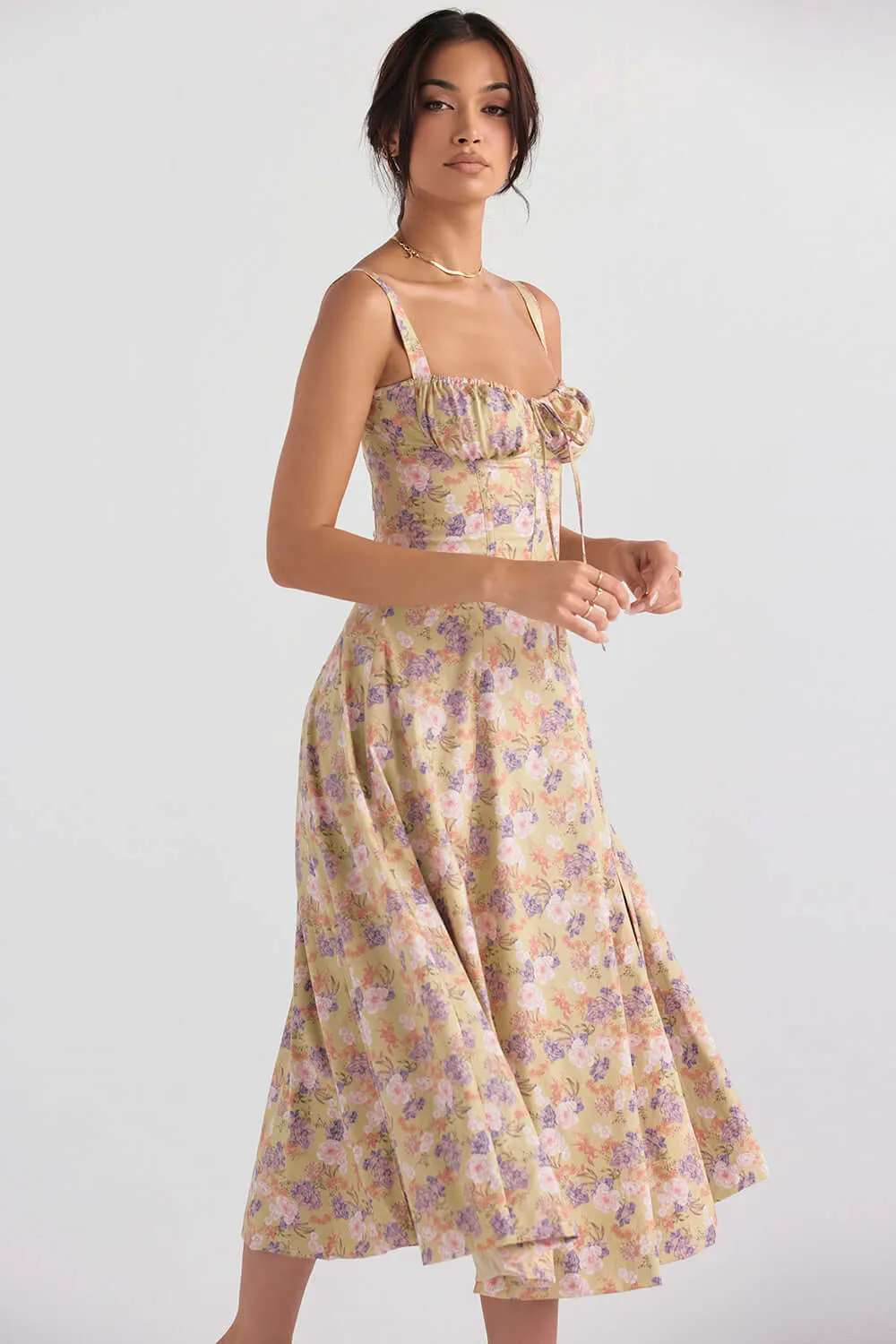 Printed Bustier Dress: Sustainable & Elegant