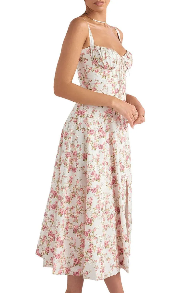 Printed Bustier Dress: Sustainable & Elegant