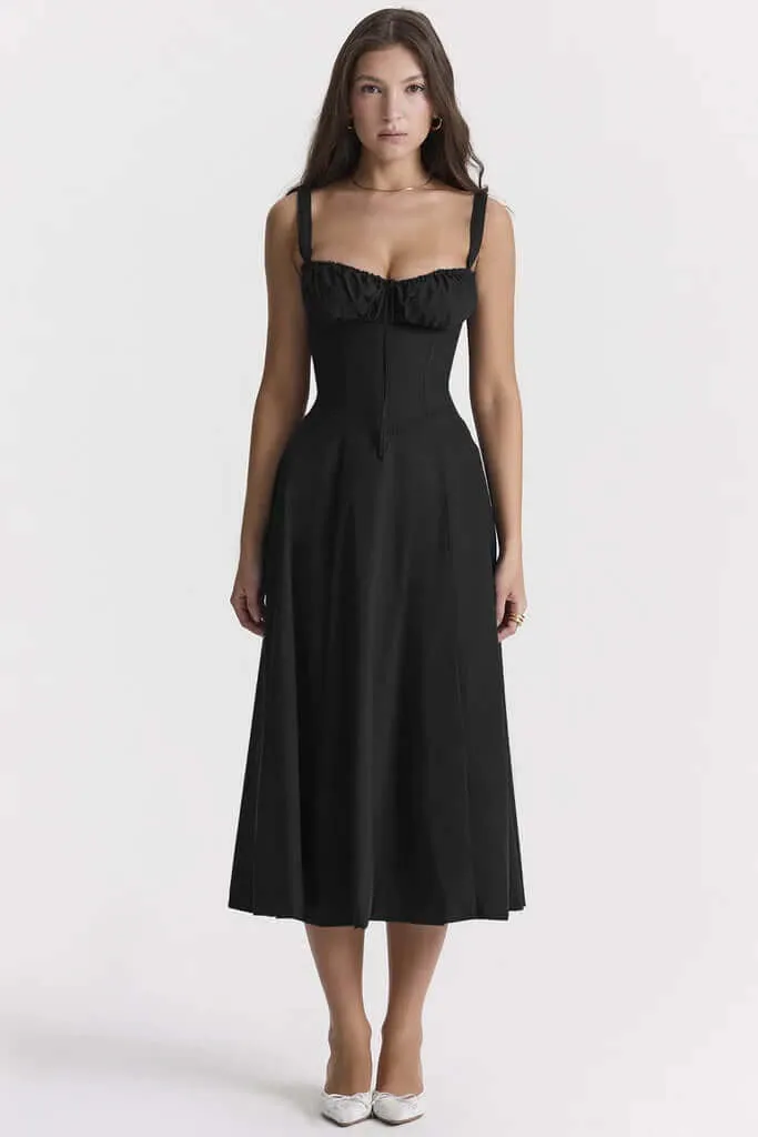 Printed Bustier Dress: Sustainable & Elegant