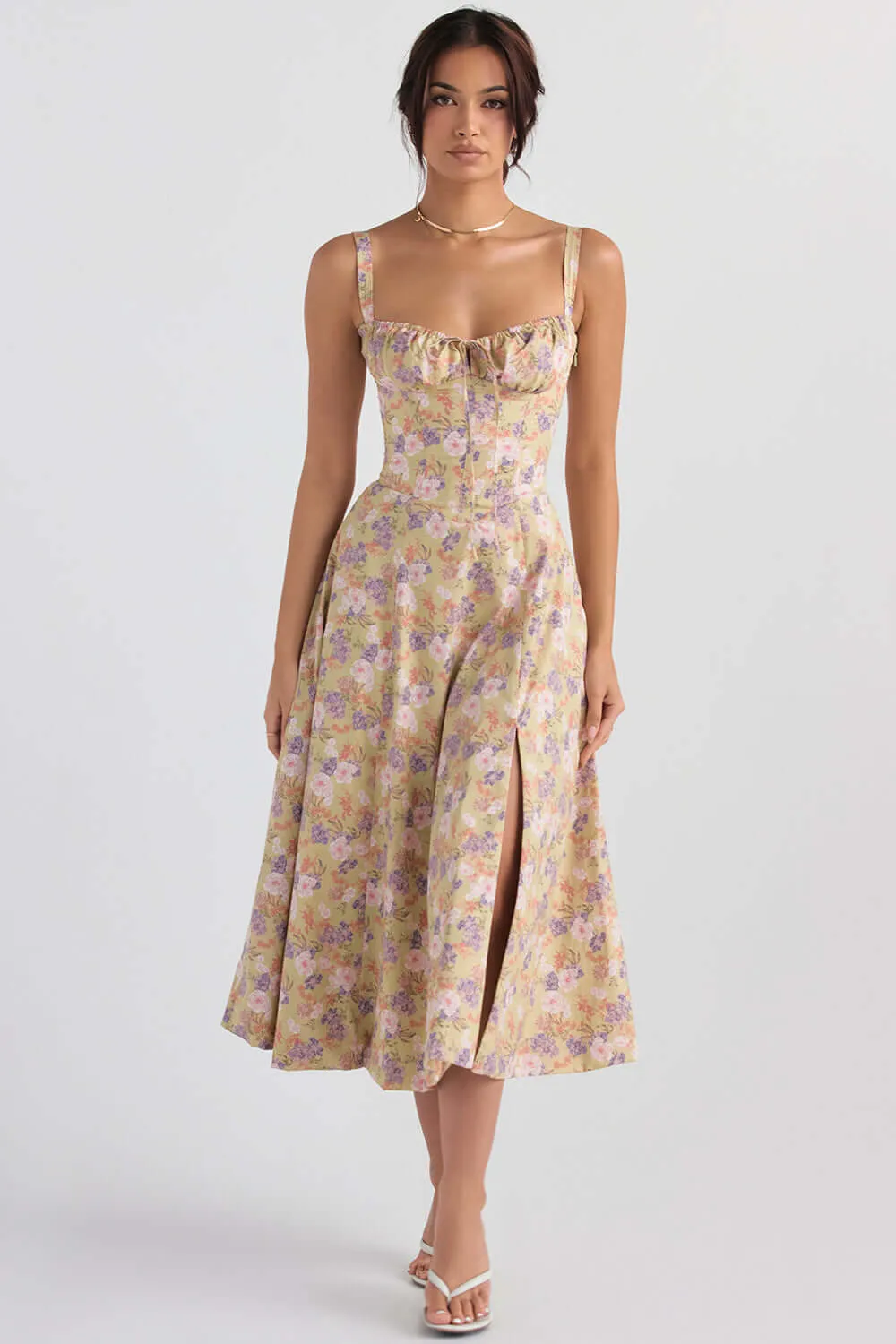 Printed Bustier Dress: Sustainable & Elegant