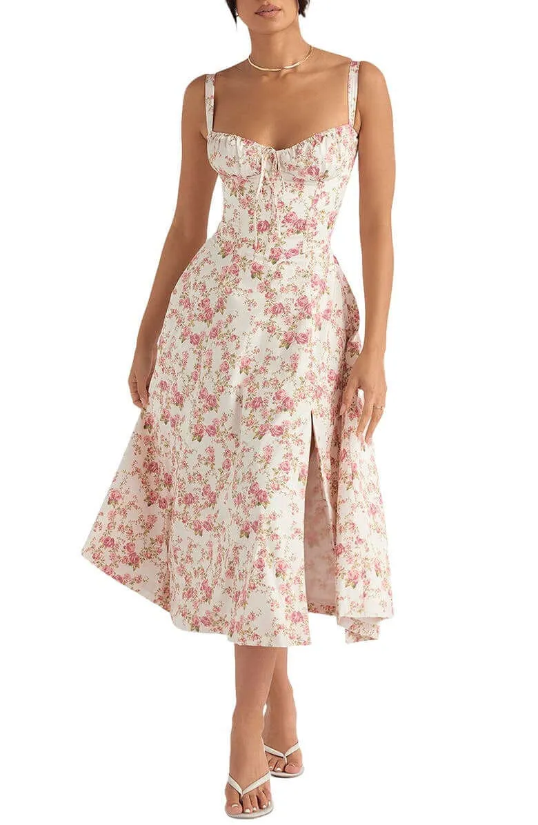 Printed Bustier Dress: Sustainable & Elegant