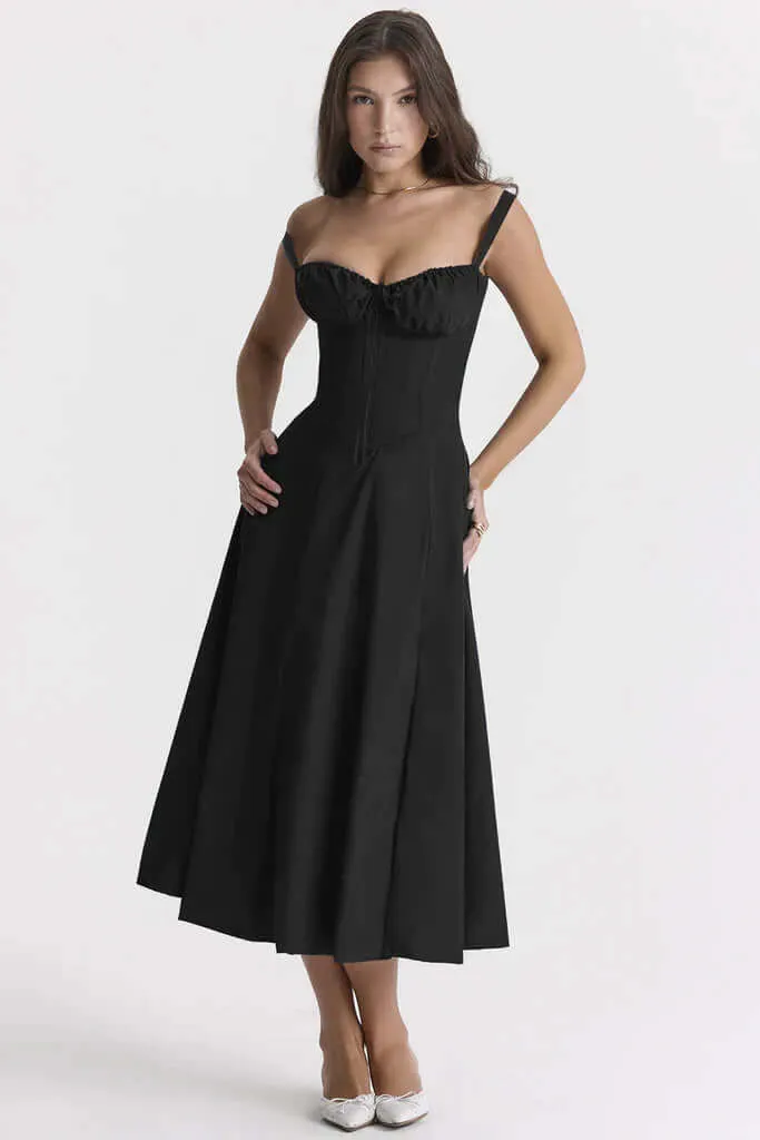Printed Bustier Dress: Sustainable & Elegant