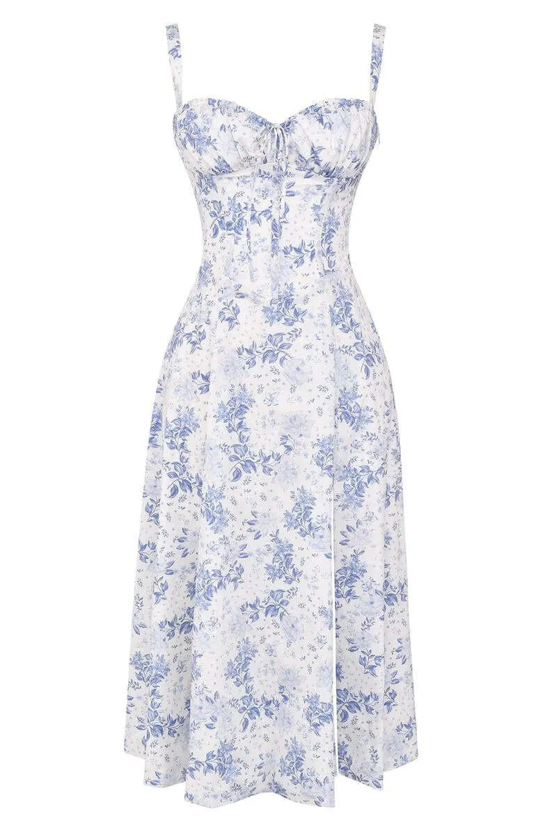 Printed Bustier Dress: Sustainable & Elegant